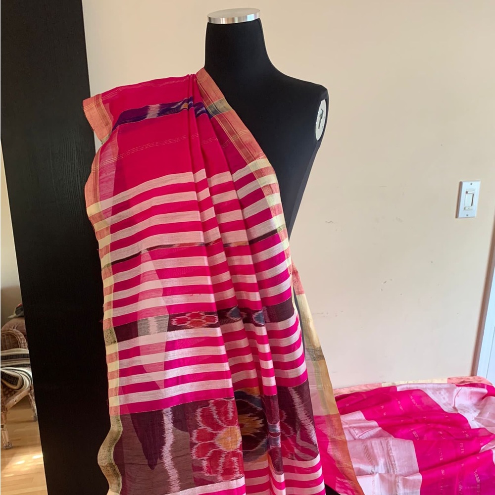 Pink color odisha ikat saree
